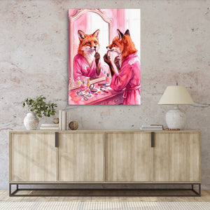 Fox Applies Lipstick - Luxury Wall Art
