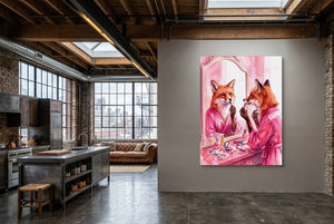 Fox Applies Lipstick — fox applies lipstick kitchen interior with island 1port flush print