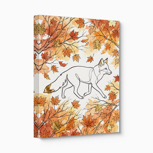 Fox Autumn Stroll — fox autumn stroll angled flush print