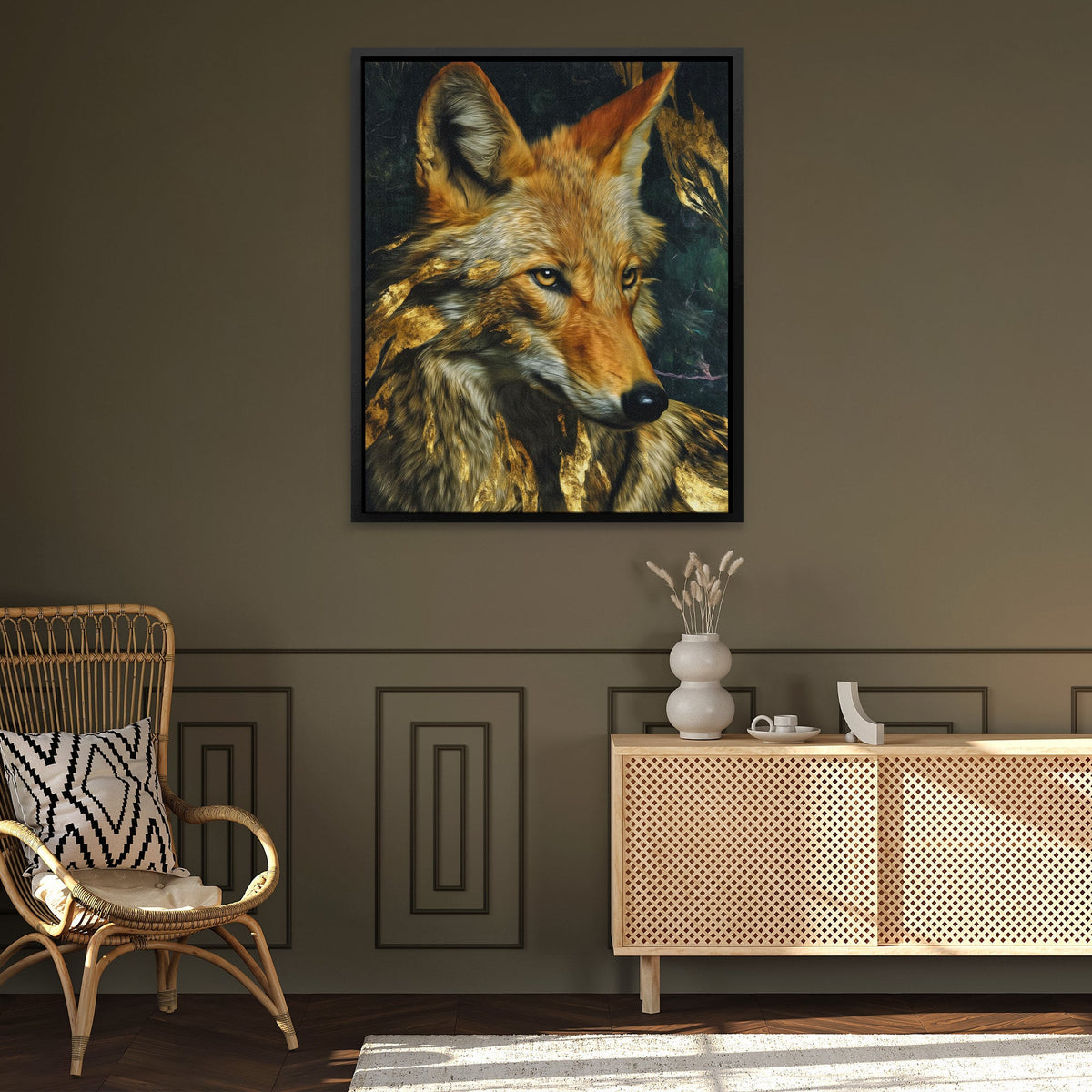 Fox Ember Shadows - Luxury Wall Art