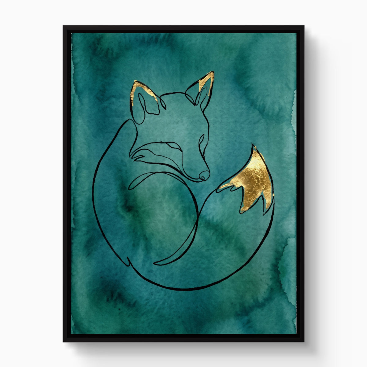 Fox Golden Curled — fox golden curled white studio framed black