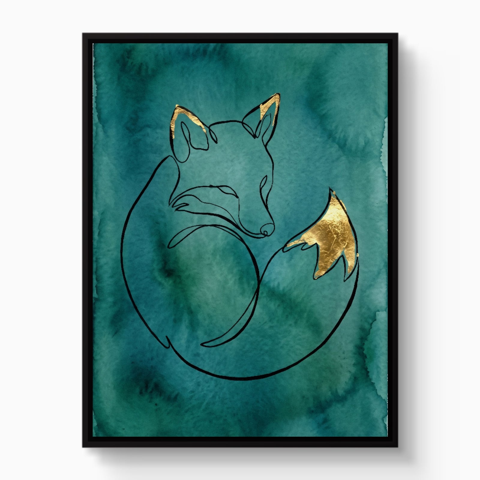 Fox Golden Curled — fox golden curled white studio framed black