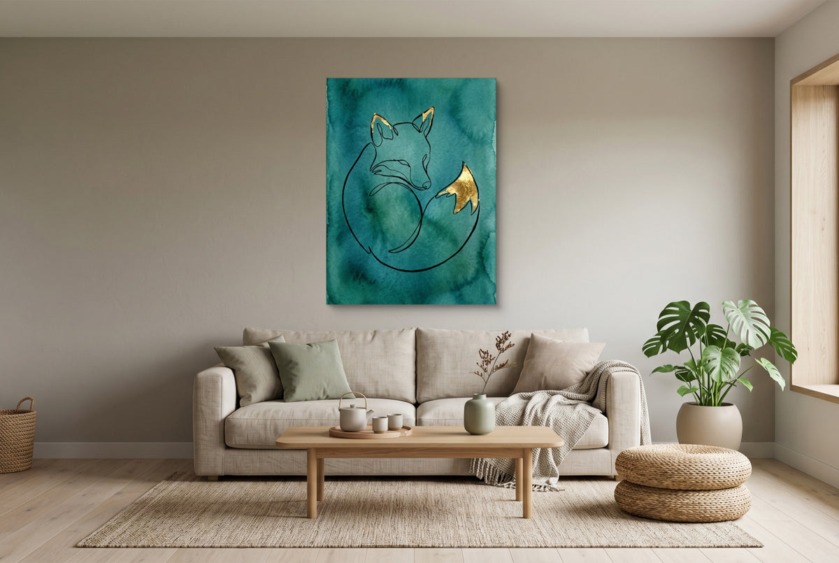 Fox Golden Curled — fox golden curled living room interior view 2 1port flush print