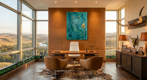 Fox Golden Curled — fox golden curled office with desk and chairs 1port flush print