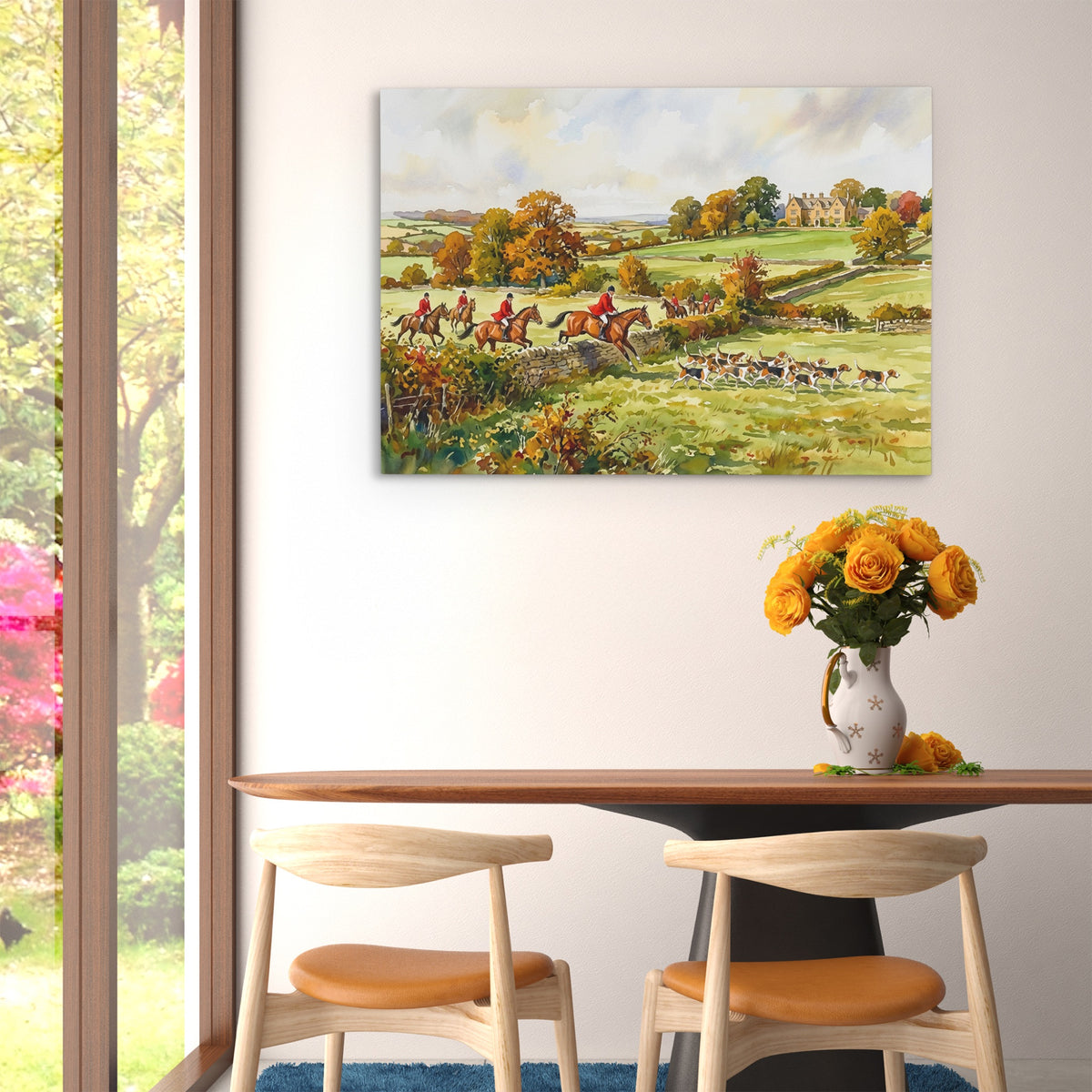 Fox Hunt Autumn — Fox Hunt Autumn Floral Dining Room   Landscape 102