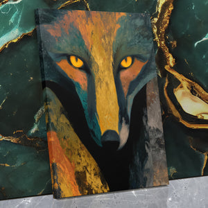 Fox Spirit Glowing — Fox Spirit Glowing Against Wall   Mirror Wrap V3 17