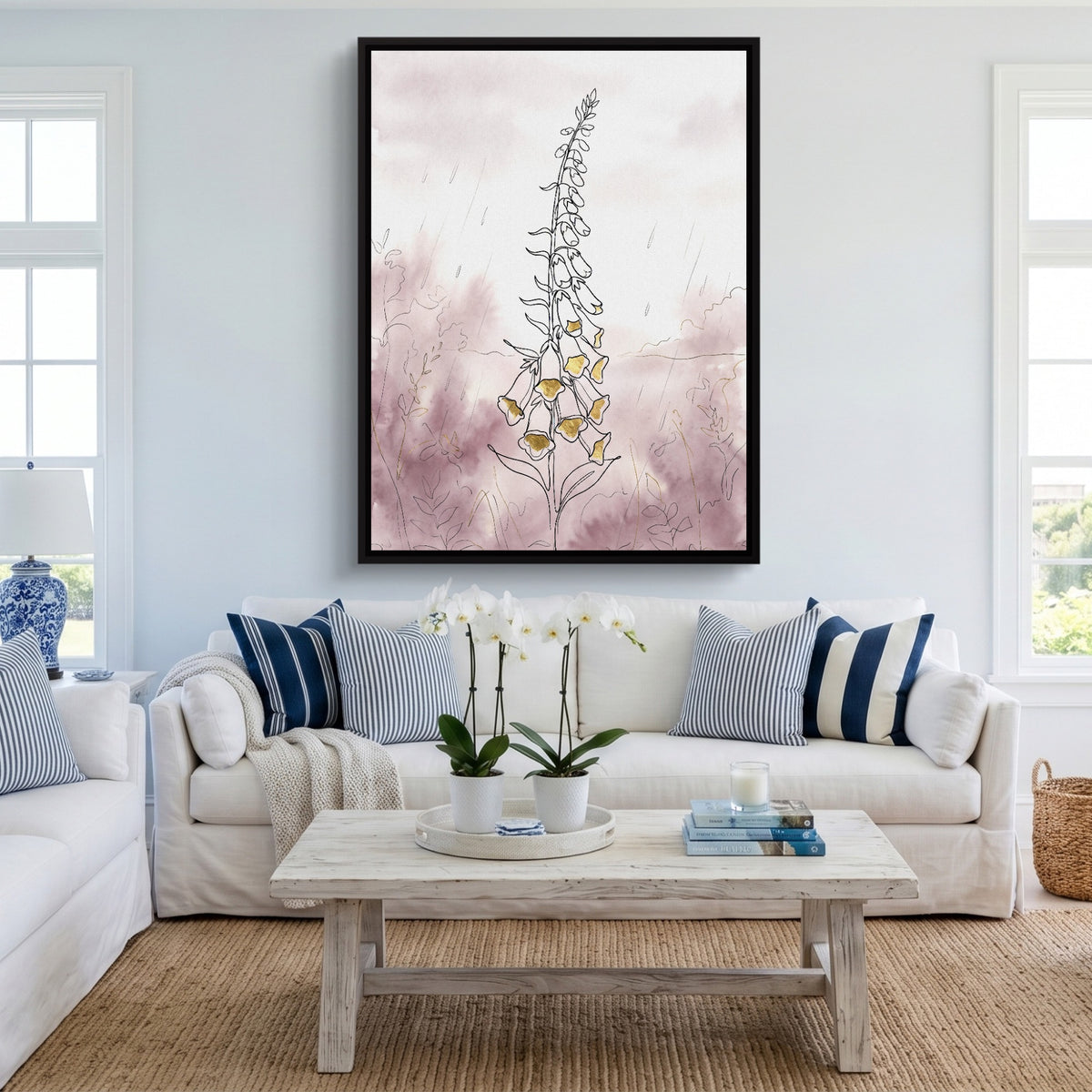 Foxglove Rains — foxglove rains sq cute livingroom 1port framed black