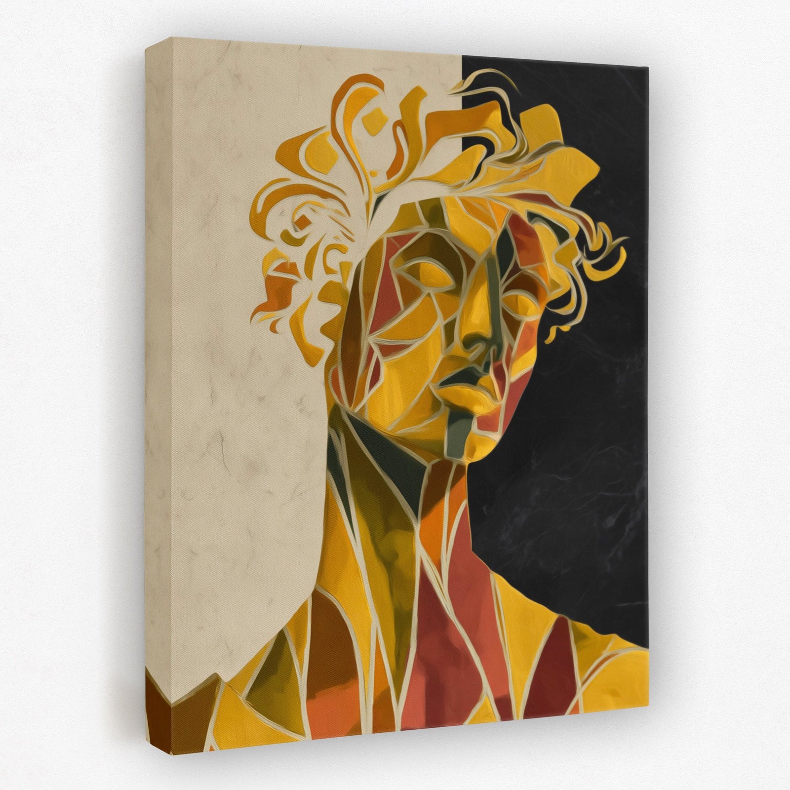 Fractured Golden Portrait - Luxury Wall Art