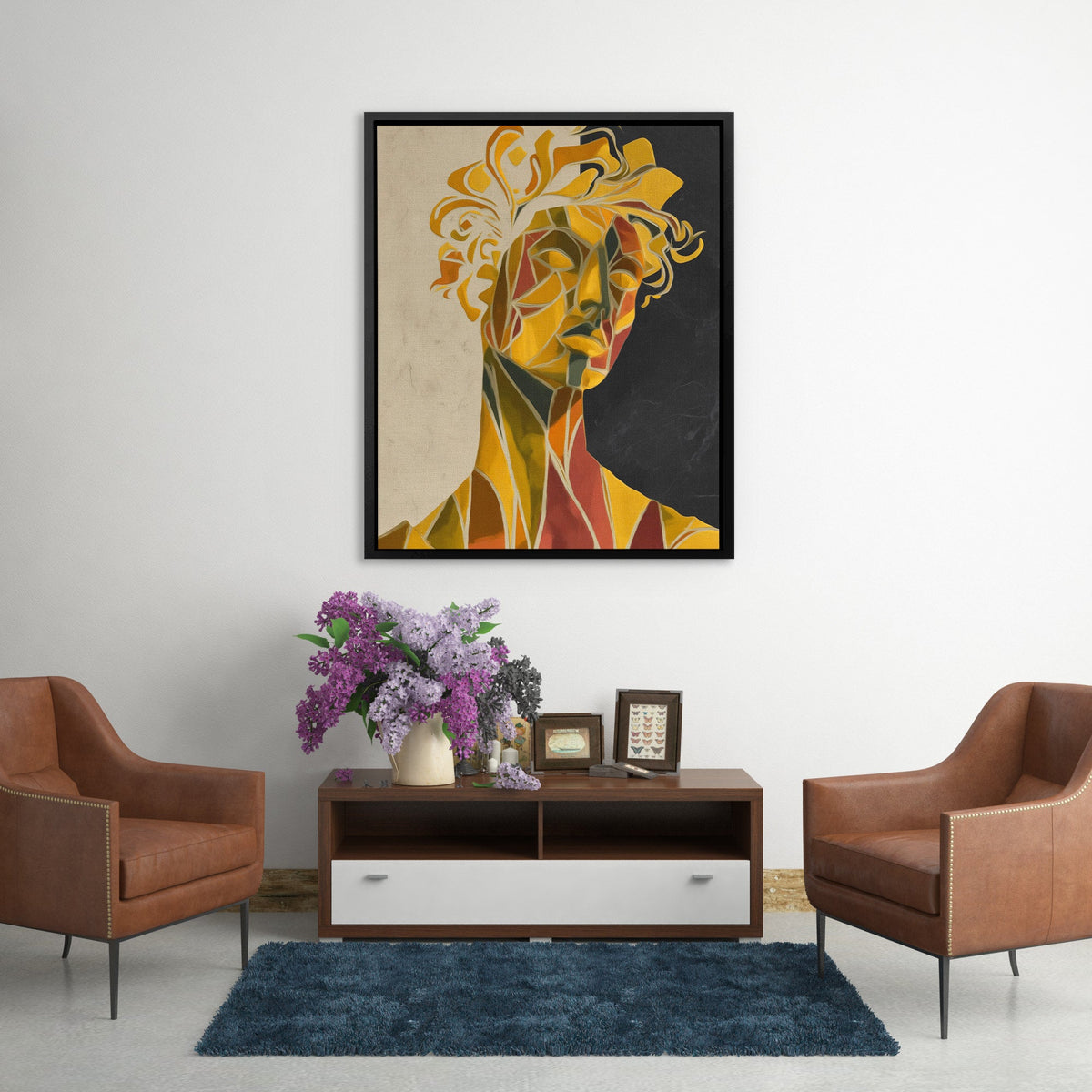 Fractured Golden Portrait - Luxury Wall Art