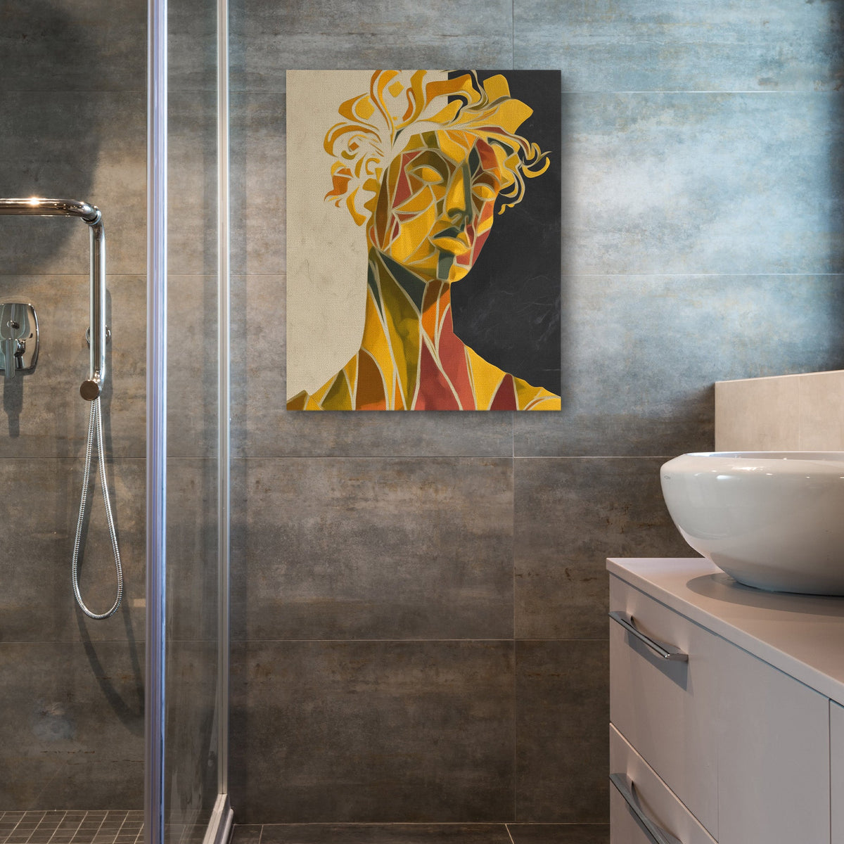 Fractured Golden Portrait - Luxury Wall Art
