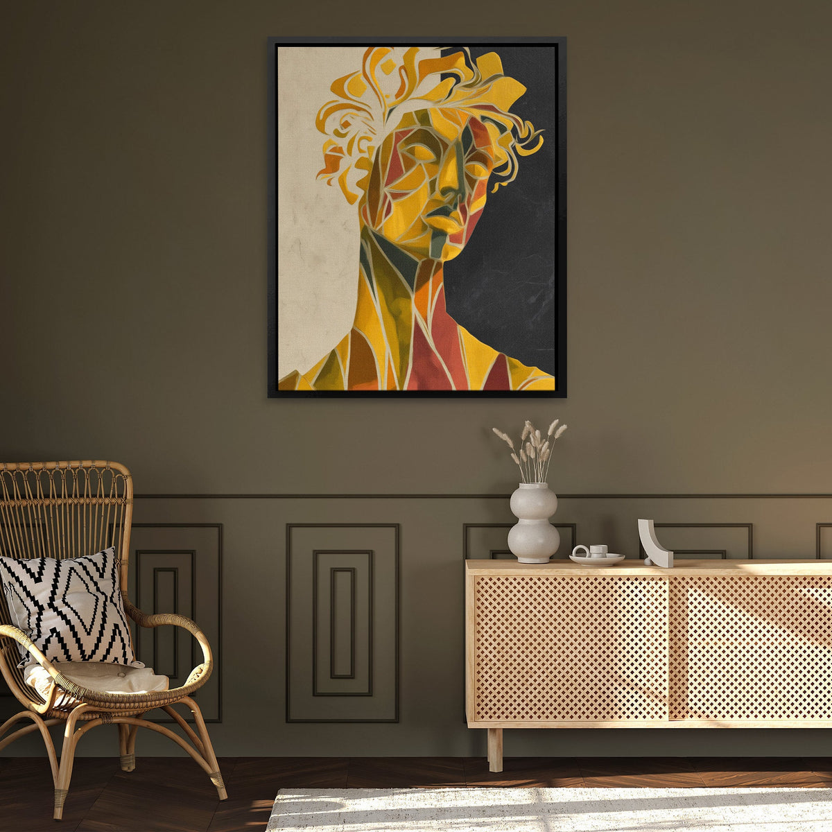Fractured Golden Portrait - Luxury Wall Art