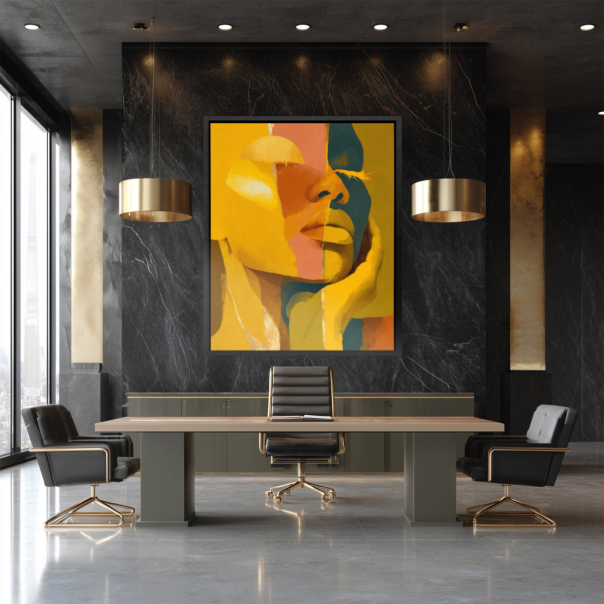 Fragmented Golden Self - Luxury Wall Art