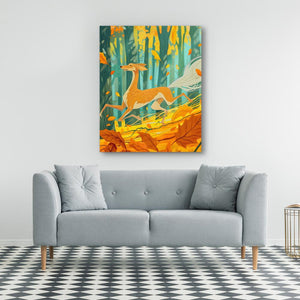 Free Running Through Fall - Luxury Wall Art