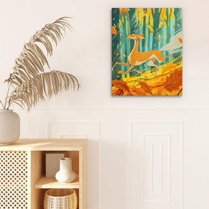 Free Running Through Fall - Luxury Wall Art