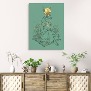 Frog Goddess Meditates — frog goddess meditates sq beach cabinet 1port flush print