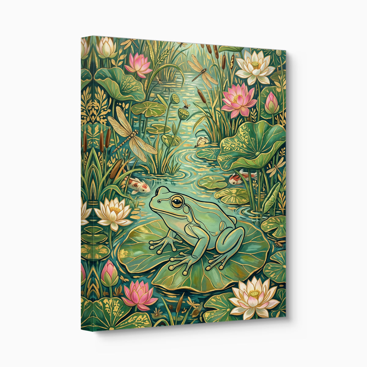 Frog Lily Pond — frog lily pond angled flush print