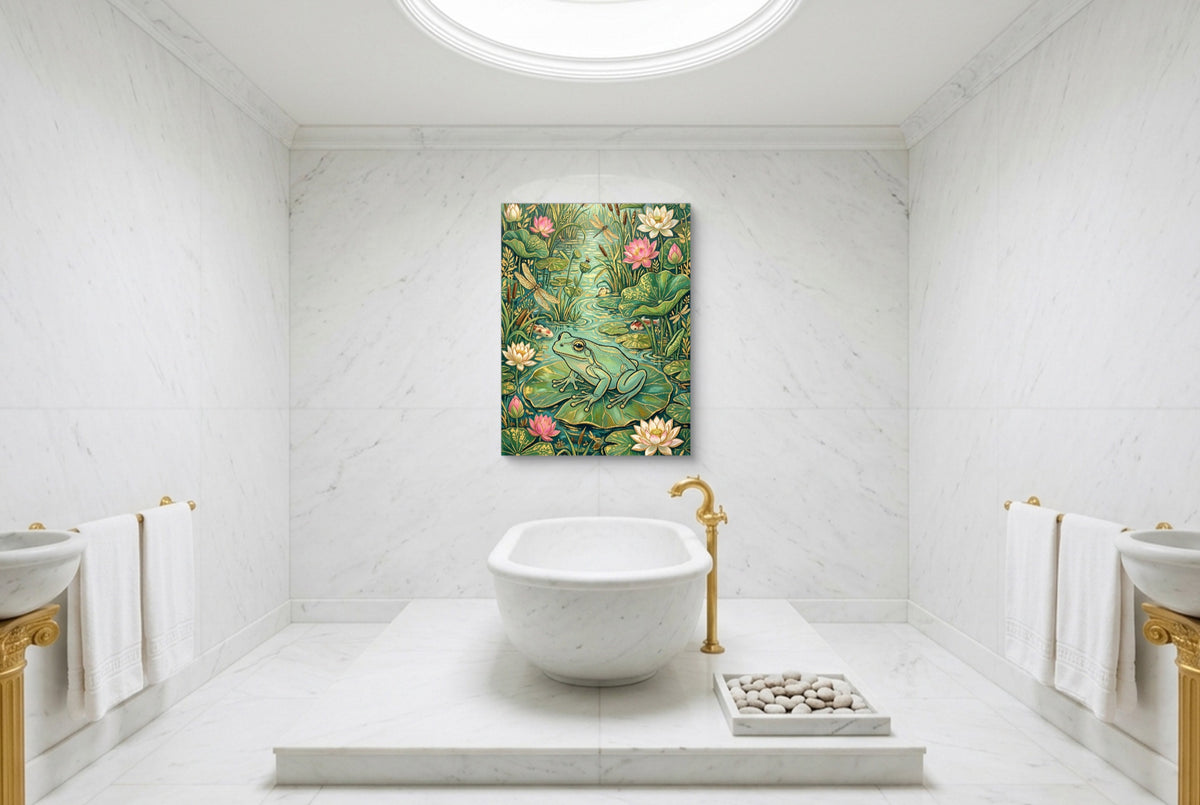Frog Lily Pond — frog lily pond luxury bathroom interior 2 1port flush print