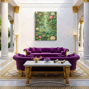 Frog Lily Pond — frog lily pond sq magic room 1port flush print