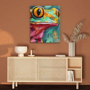Frog Ochre Expressionist — Frog Ochre Expressionist Brown Wall 66
