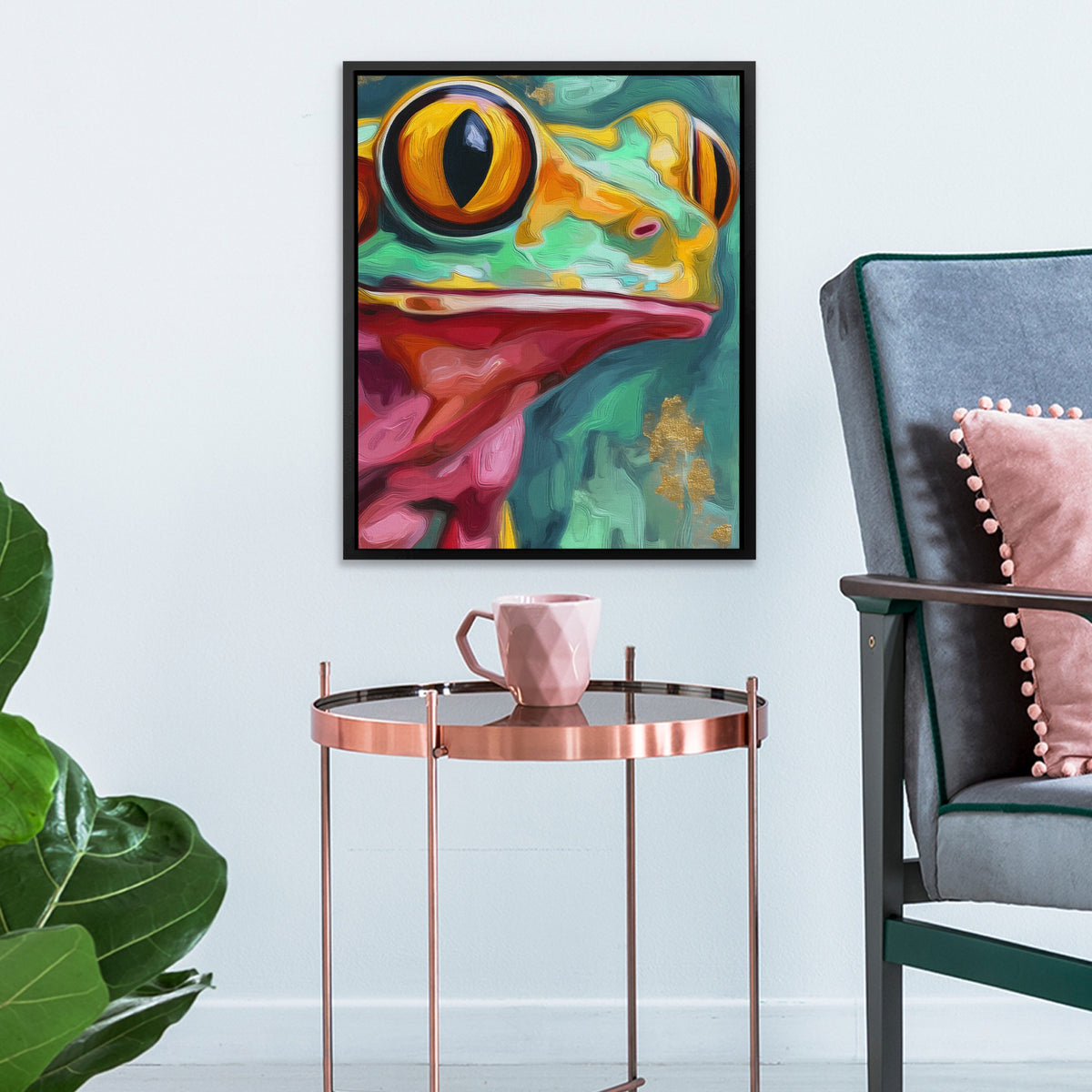 Frog Ochre Expressionist — Frog Ochre Expressionist Pink Cup 234