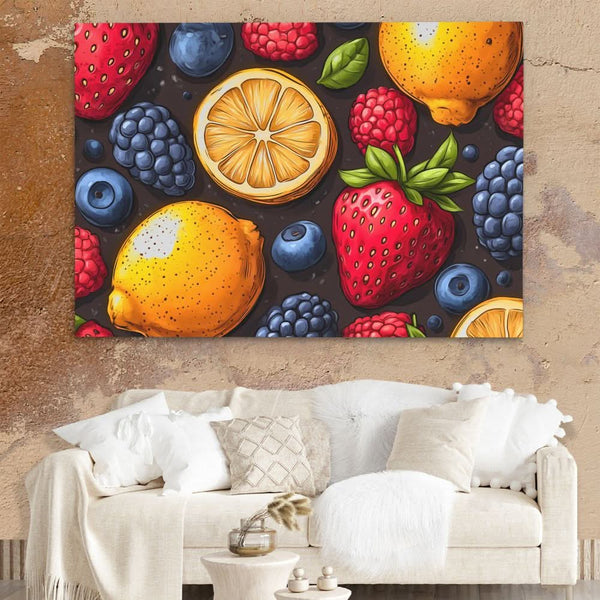 set of 2 kitchen prints | kitchen wall art, fruit wall... Fruit Wall Art Print for Kitchen Decor
