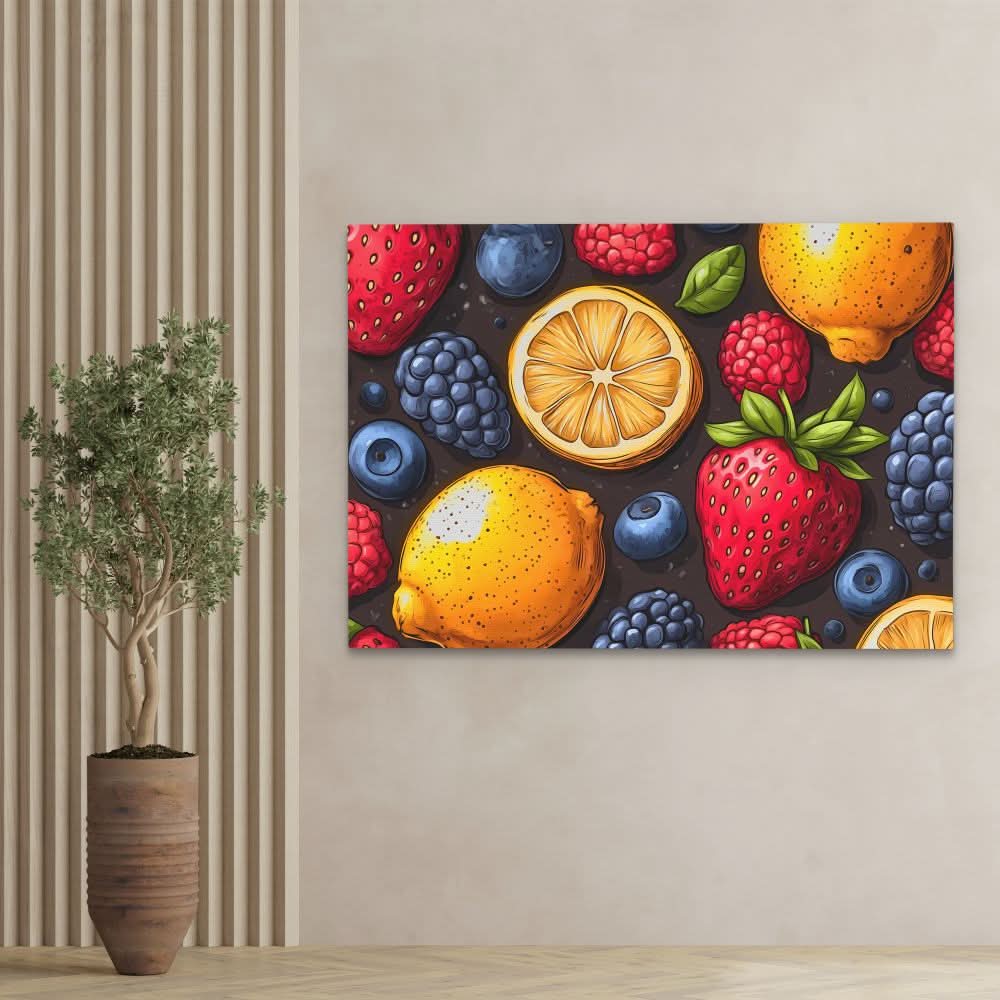 set of 2 kitchen prints | kitchen wall art, fruit wall... Fruit Wall Art Print for Kitchen Decor