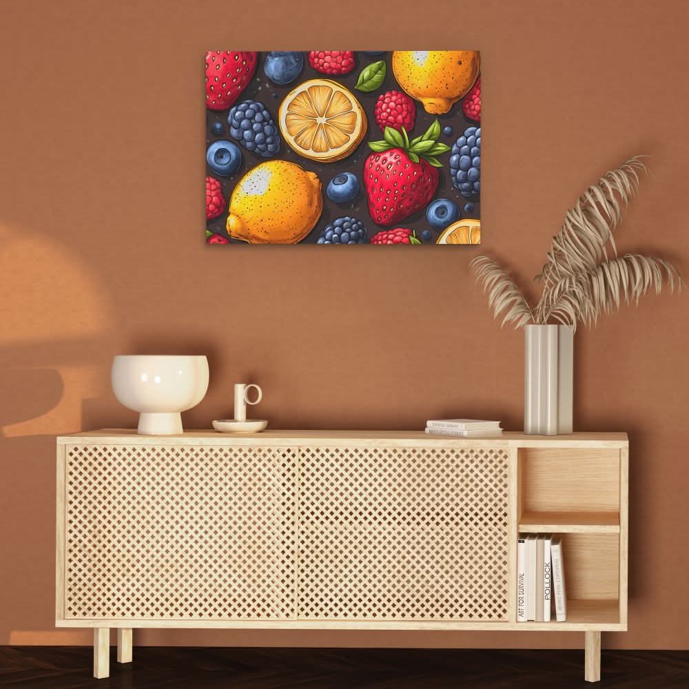 set of 2 kitchen prints | kitchen wall art, fruit wall... Fruit Wall Art Print for Kitchen Decor