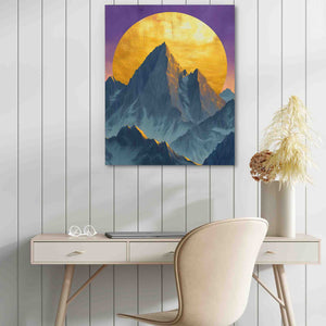 Full Moon Mountain - Luxury Wall Art