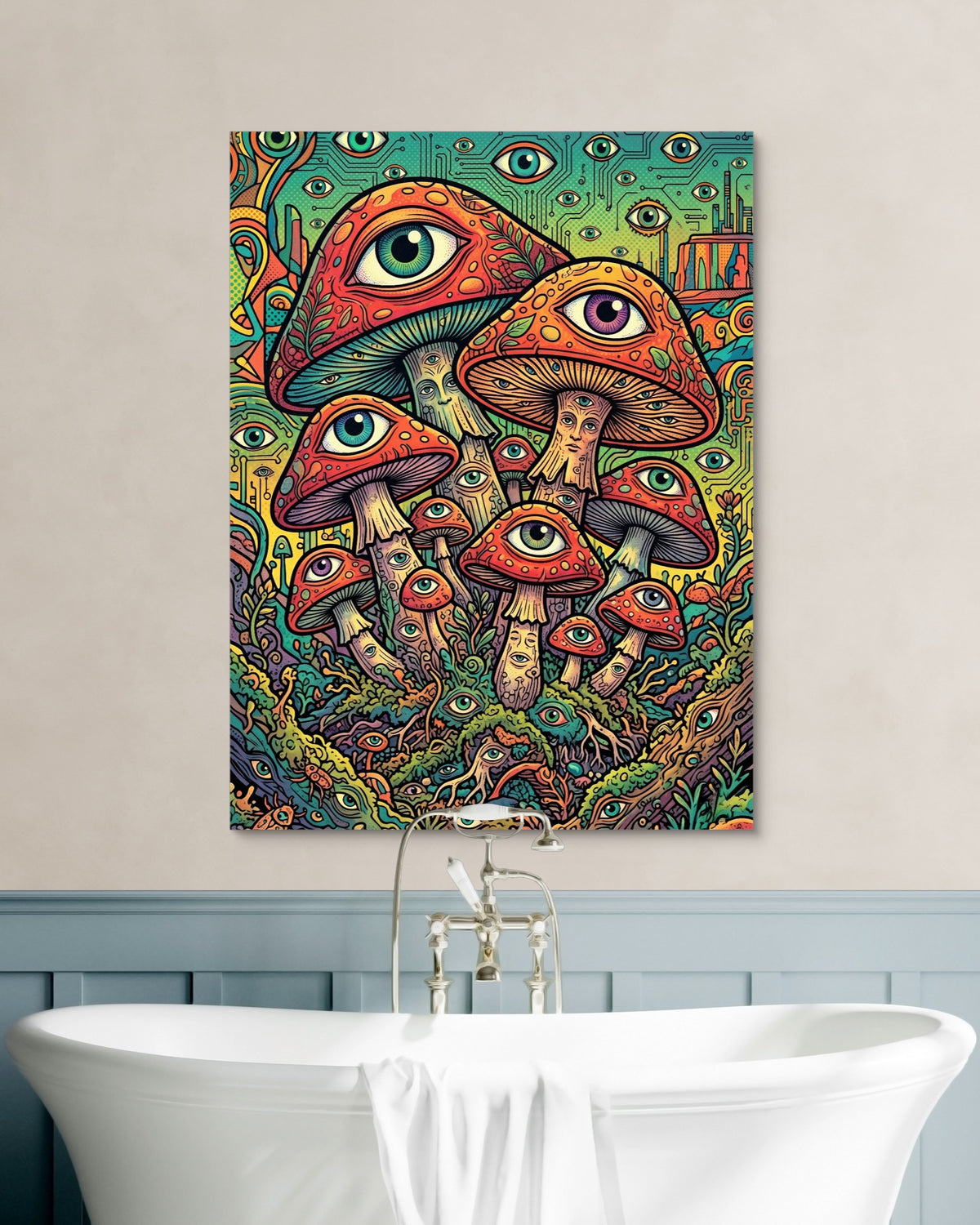 Fungi Eye Network — fungi eye network psd white wall green bath 1port flush print