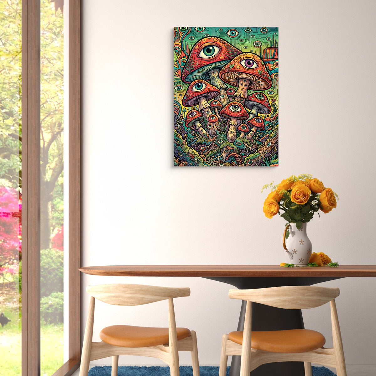 Fungi Eye Network — fungi eye network sq floral dining room 1port flush print