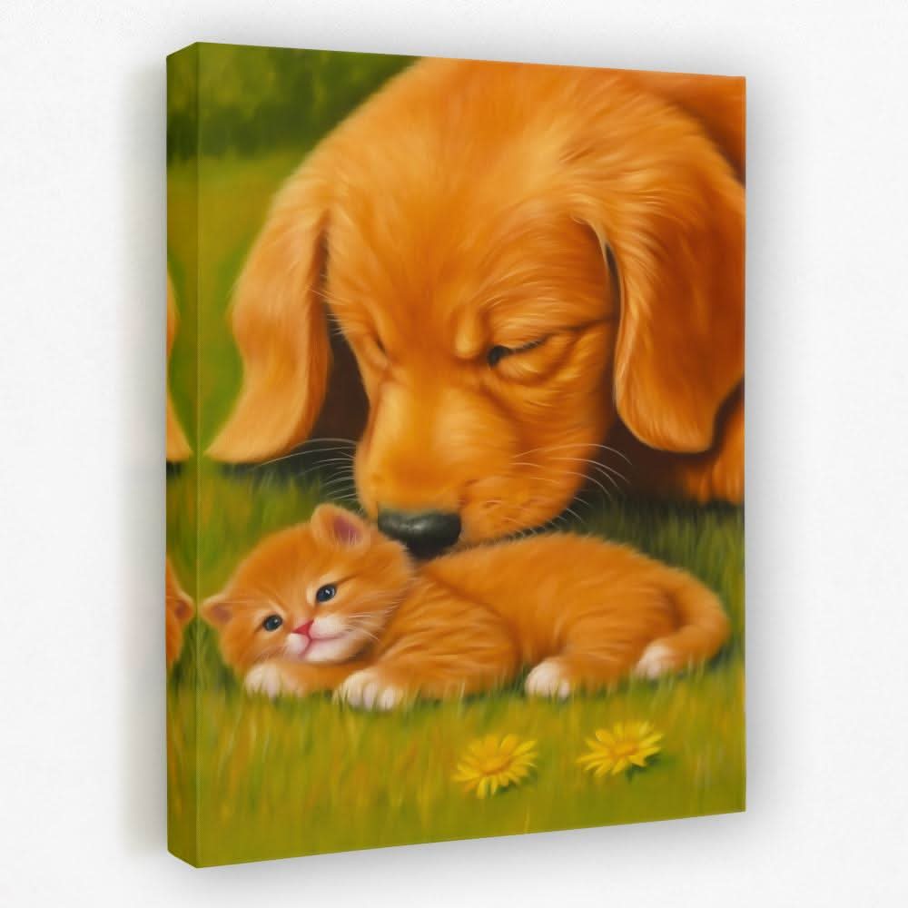 Furry Friendship - Animals Canvas Wall Art