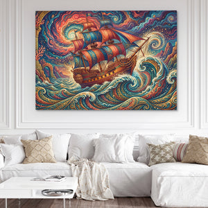 Galleon Swirling Seas — Galleon Swirling Seas White Couch and Wall 260