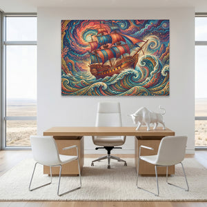 Galleon Swirling Seas — Galleon Swirling Seas White Bull Room Land 281