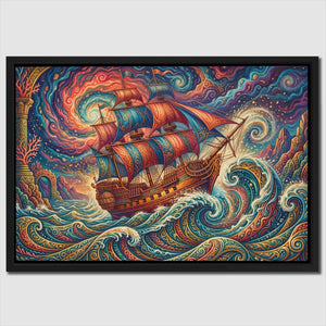 Galleon Swirling Seas — Galleon Swirling Seas Close Up Landscape 71