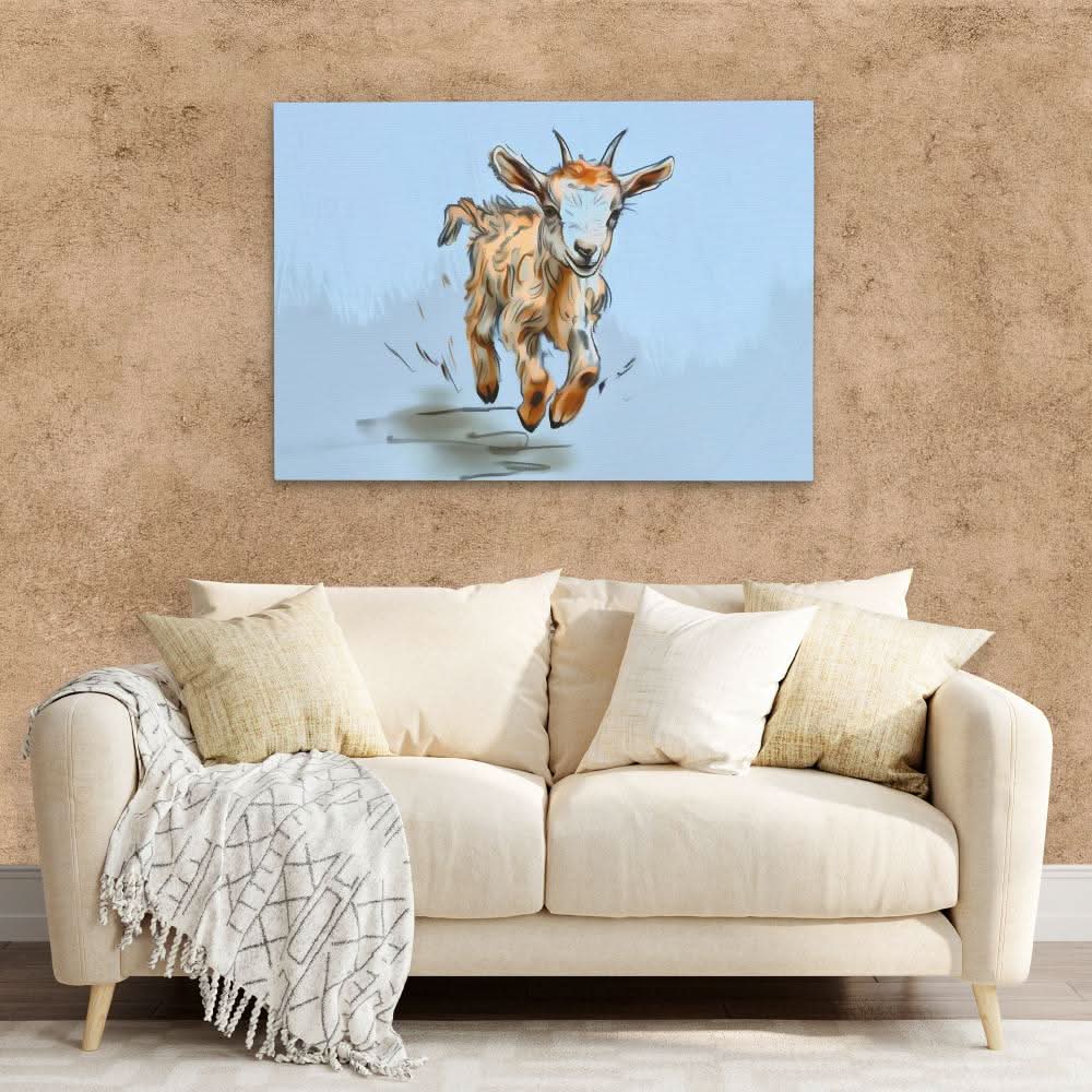 Galloping Goat - Large Canvas Print