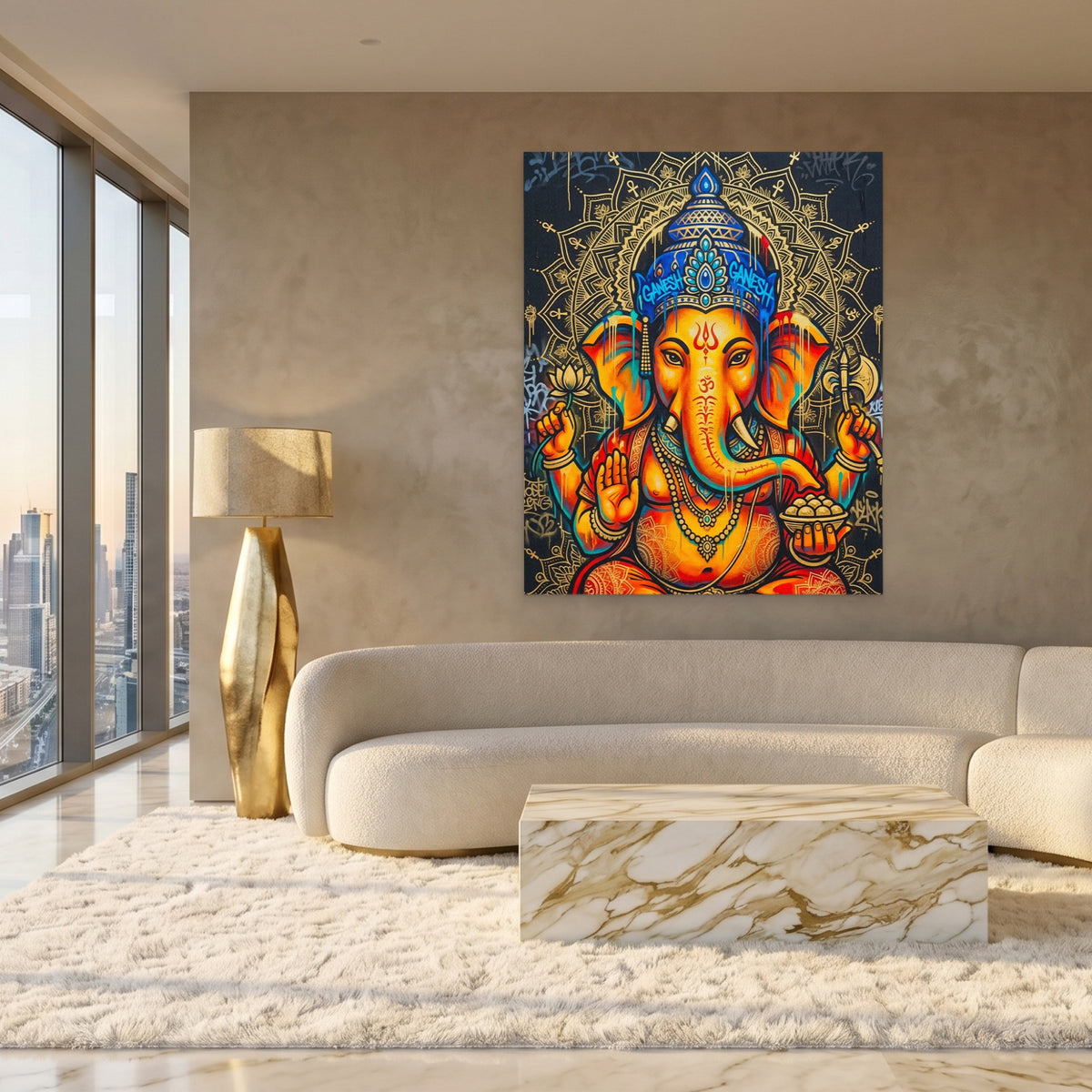 Ganesh Orange Mandala — Ganesh Orange Mandala White Gold Lux Port 200