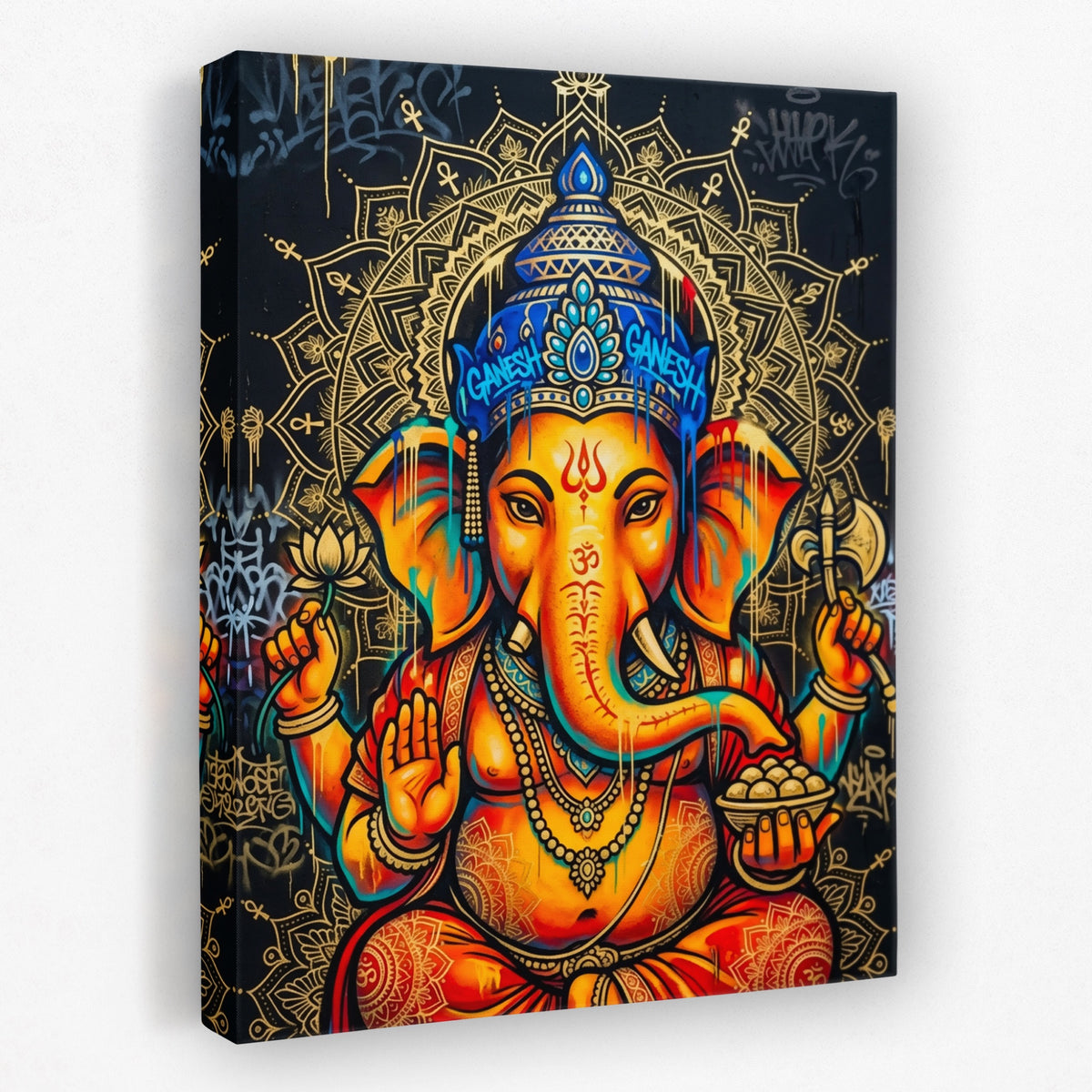 Ganesh Orange Mandala — Ganesh Orange Mandala Portrait   Side View   Mirror 164