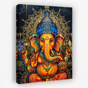 Ganesh Orange Mandala — Ganesh Orange Mandala Portrait   Side View   Mirror 164