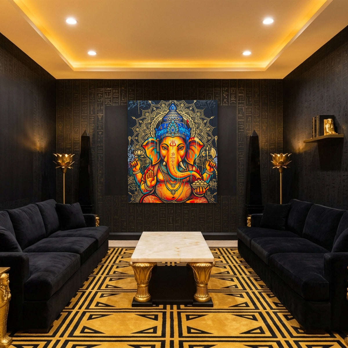 Ganesh Orange Mandala — Ganesh Orange Mandala Egyptian Room Port 20