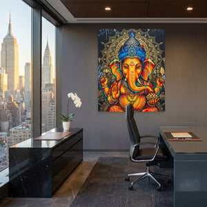 Ganesh Orange Mandala — Ganesh Orange Mandala Office View Port 110