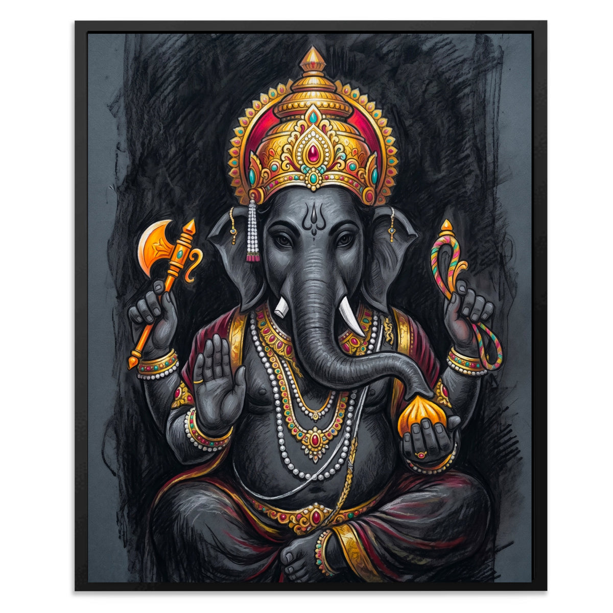 Ganesha Charcoal Crown — Ganesha Charcoal Crown Front Facing Portrait2 141