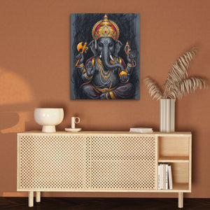 Ganesha Charcoal Crown — Ganesha Charcoal Crown Brown Wall 69