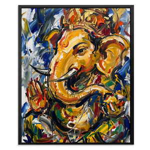 Ganesha Urban Expressionism canvas wall art, room view