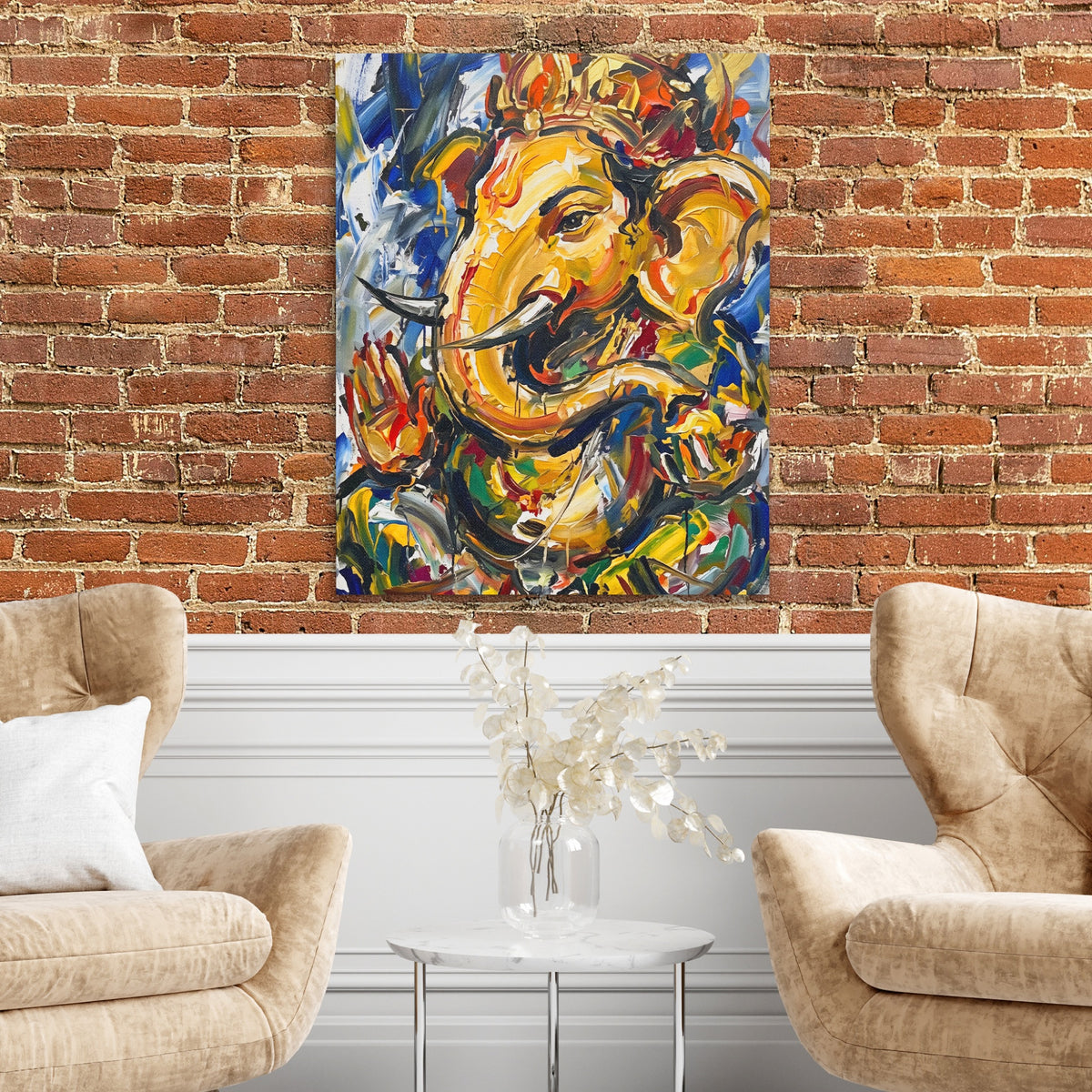 Ganesha Urban Expressionism — Ganesha Urban Expressionism Two Chairs and Brick Wall 320