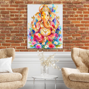 Ganesha Watercolor Blooms — Ganesha Watercolor Blooms Two Chairs and Brick Wall 321