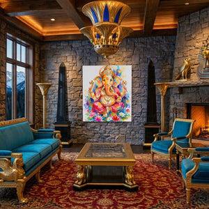 Ganesha Watercolor Blooms — Ganesha Watercolor Blooms Weird Egyptian Room Port 345