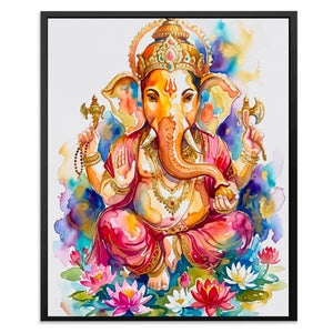 Ganesha Watercolor Blooms — Ganesha Watercolor Blooms Front Facing Portrait2 81