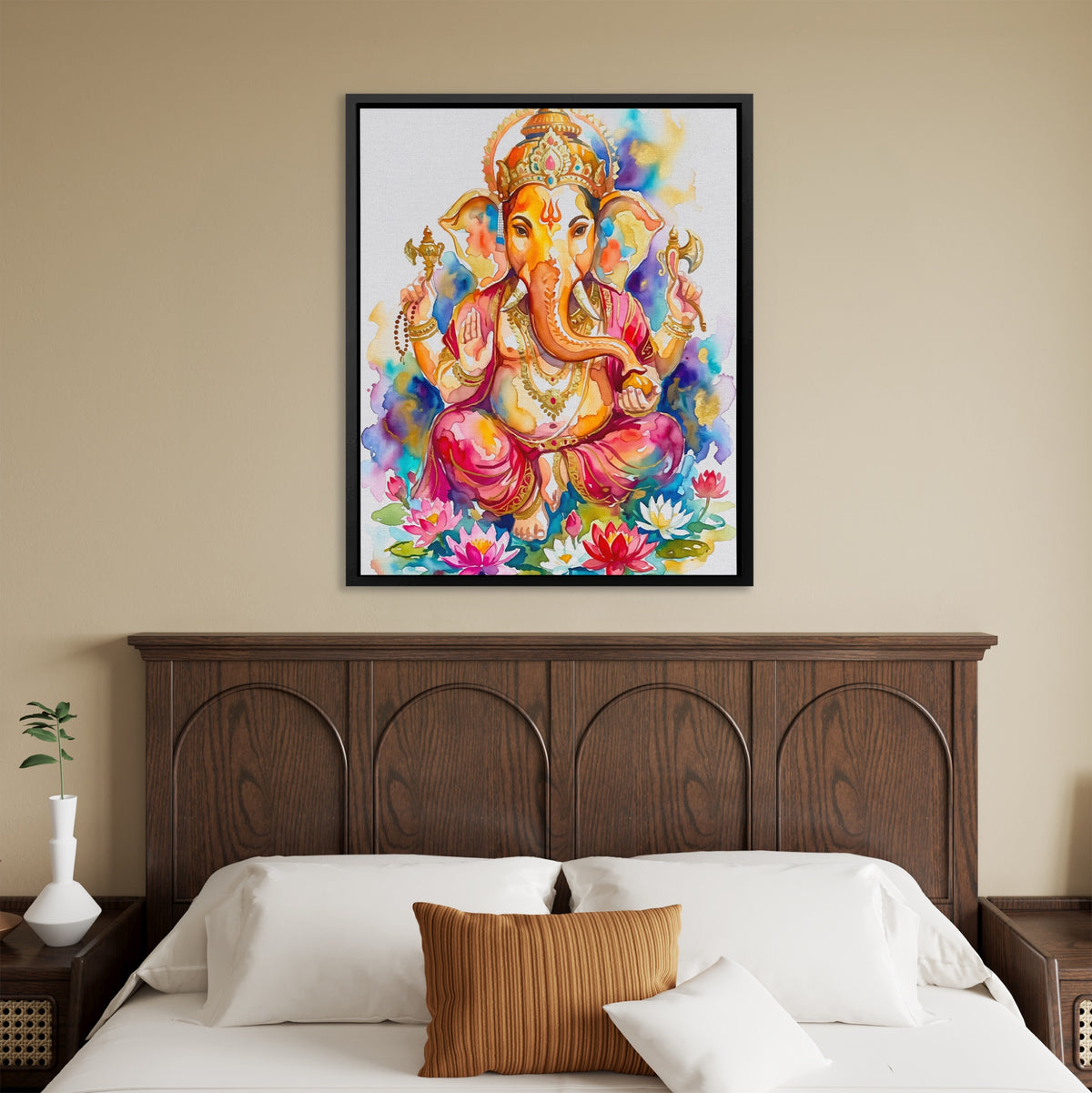 Ganesha Watercolor Blooms — Ganesha Watercolor Blooms Fancy Bedroom 57