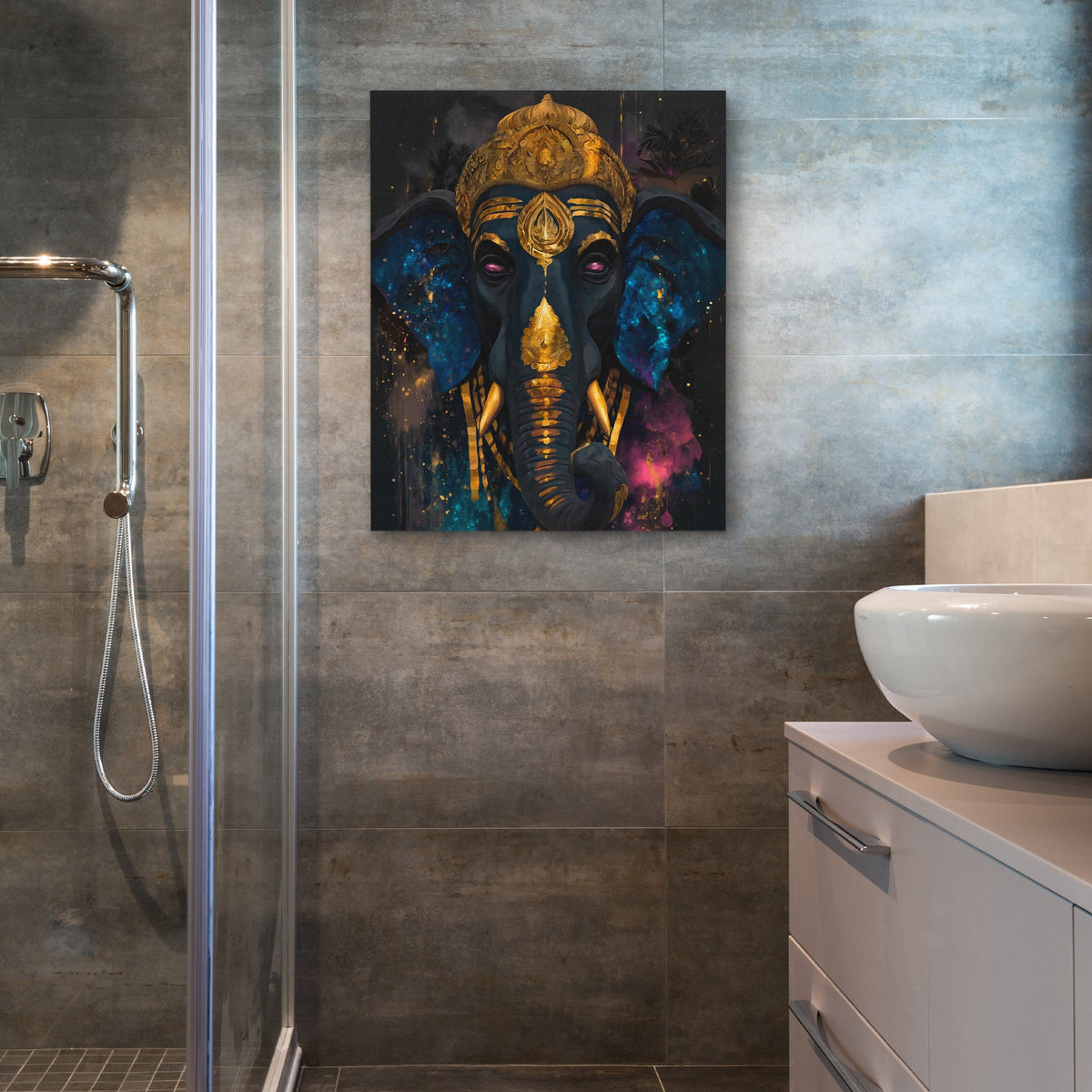 Ganesha's Cosmic Crown - Luxury Wall Art