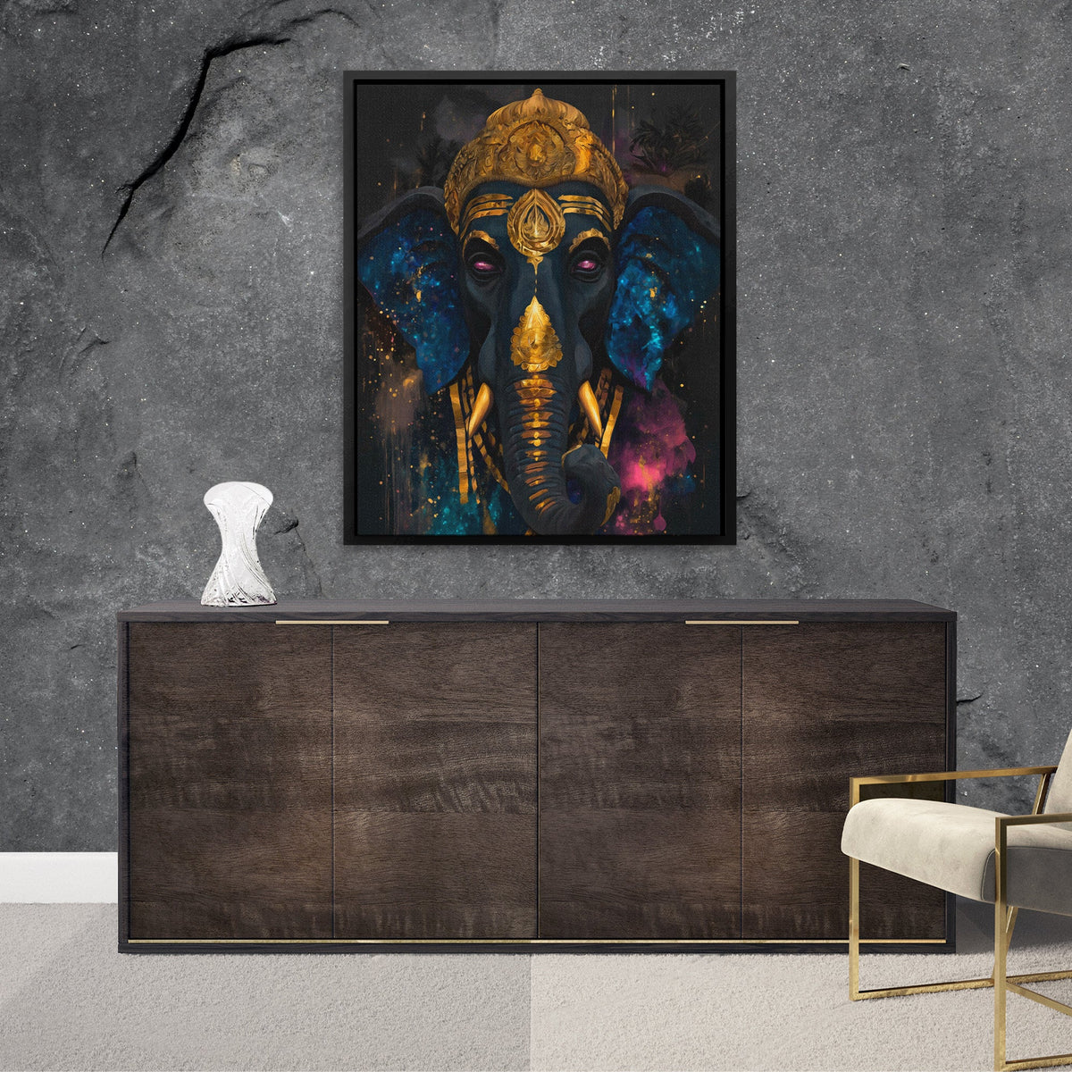 Ganesha's Cosmic Crown - Luxury Wall Art